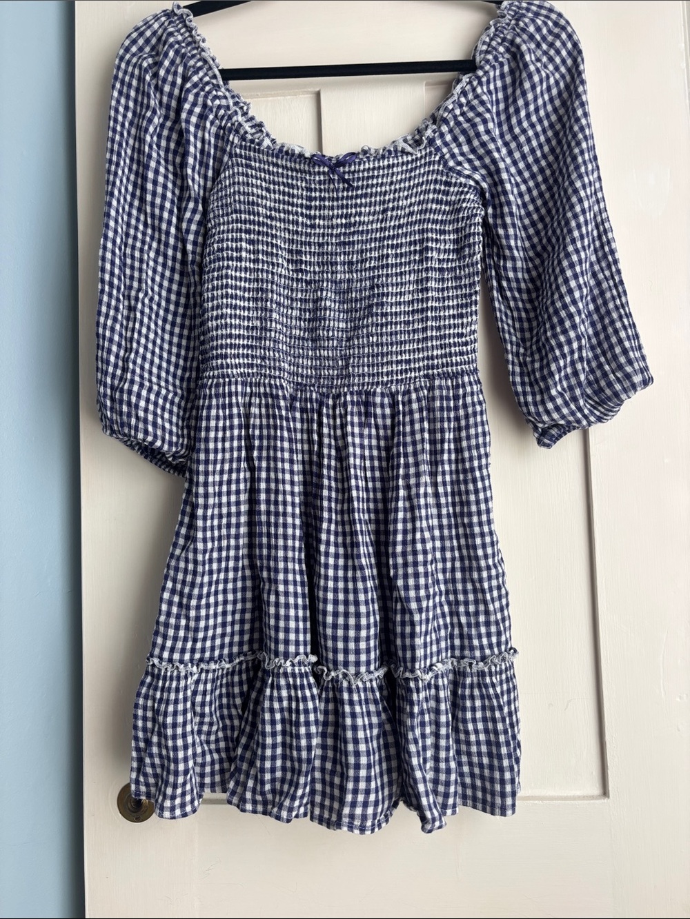Urban Outfitters Kimchi Blue Gingham Smocked Mini Dress